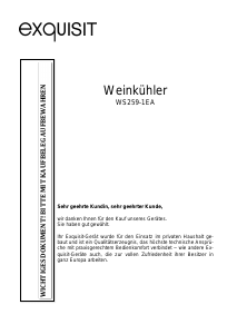 Bedienungsanleitung Exquisit WS259-1EA Weinklimaschrank