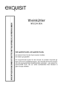 Bedienungsanleitung Exquisit WS124-3EA Weinklimaschrank