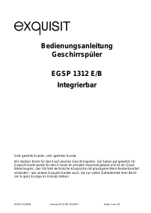 Bedienungsanleitung Exquisit EGSP1312E/B Geschirrspüler