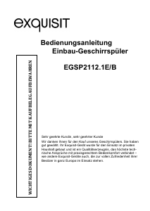 Bedienungsanleitung Exquisit EGSP2112.1E/B Geschirrspüler