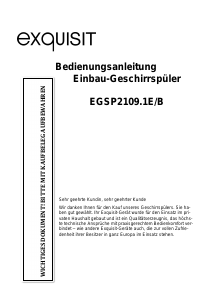 Bedienungsanleitung Exquisit EGSP2109.1E/B Geschirrspüler