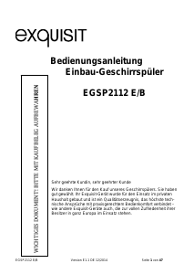 Bedienungsanleitung Exquisit EGSP2112E/B Geschirrspüler