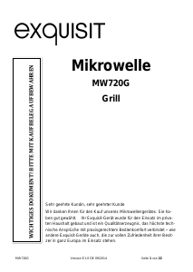 Bedienungsanleitung Exquisit MW720G Mikrowelle