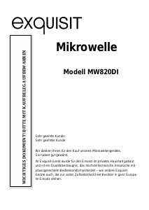 Bedienungsanleitung Exquisit MW820DI Mikrowelle