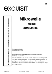 Bedienungsanleitung Exquisit EBM4545HIG Mikrowelle