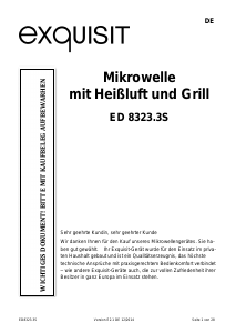 Bedienungsanleitung Exquisit MWED8323.3S Mikrowelle