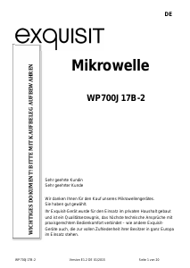 Bedienungsanleitung Exquisit WP700j17B-2 Mikrowelle