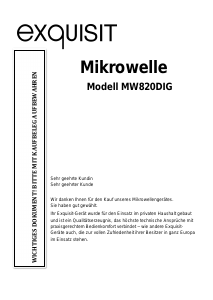 Bedienungsanleitung Exquisit MW820DIG Mikrowelle