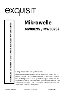Bedienungsanleitung Exquisit MW802 Mikrowelle