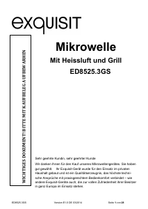 Bedienungsanleitung Exquisit MWED8525.3GSInox Mikrowelle