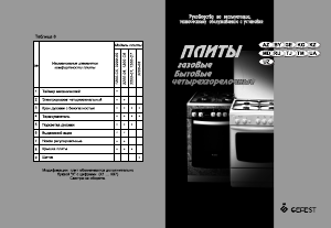 Руководство Gefest ПГ 3200-06 К19 Кухонная плита