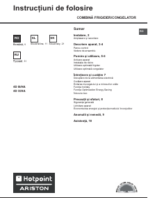 Manual Hotpoint-Ariston 4D B/HA Combina frigorifica