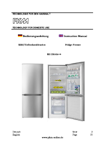 Manual PKM KG218.4A++ Fridge-Freezer