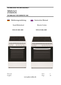 Bedienungsanleitung PKM EH4-60 GK6-2KB Herd