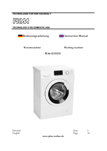 Manual PKM WA6-E1512N Washing Machine