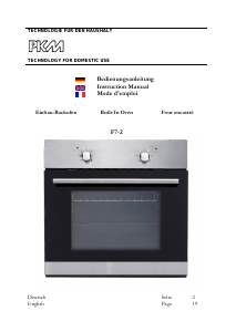 Bedienungsanleitung PKM F7-2 Backofen