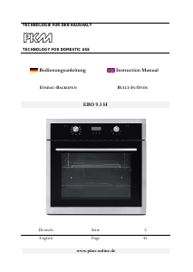 Handleiding PKM EBO9.3H Oven