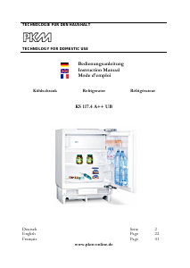 Bedienungsanleitung PKM KS117.4A++ UB Kühlschrank