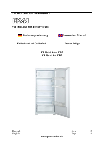 Handleiding PKM KS184.4A++EB2 Koelkast