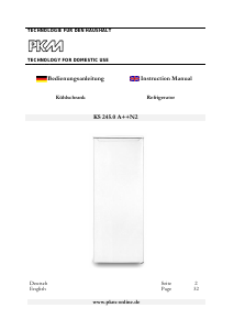 Bedienungsanleitung PKM KS 245.0A++N2 Kühlschrank