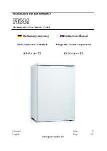 Manual PKM KS95.4A+T2 Refrigerator