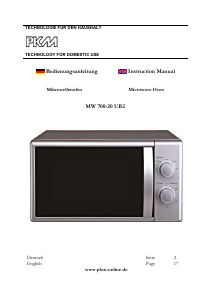 Manual PKM MW700-20 UB2 Microwave