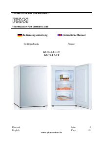 Manual PKM GS75.4A+T Freezer