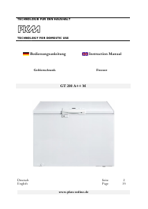 Manual PKM GT 200A++M Freezer