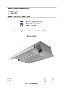 Handleiding PKM UBH6002T Afzuigkap