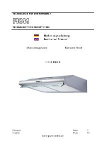 Handleiding PKM UBH3001X Afzuigkap