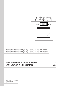 Mode d’emploi Amica EHEG 934 111 E Cuisinière