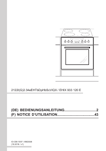 Mode d’emploi Amica EHIX 933 120 E Cuisinière