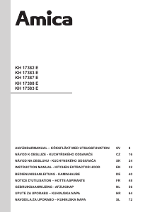 Bruksanvisning Amica KH 17382-1 E Köksfläkt