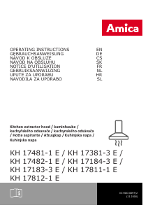 Manuál Amica KH 17184-3 E Odsavač par