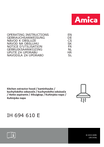 Manuál Amica IH 694 610 E Odsavač par