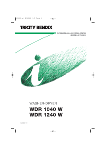 Handleiding Tricity Bendix WDR1040W Was-droog combinatie
