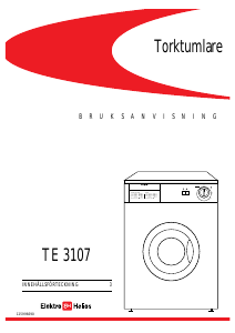 Bruksanvisning ElektroHelios TE3107 Torktumlare