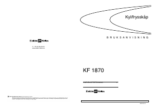 Bruksanvisning ElektroHelios KF1870 Kyl-frys