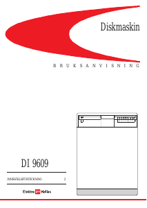 Bruksanvisning ElektroHelios DI9609 Diskmaskin