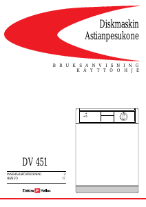 Käyttöohje ElektroHelios DV451 Astianpesukone