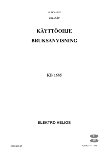 Käyttöohje ElektroHelios KB1685 Jääkaappi
