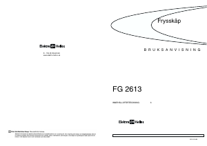 Bruksanvisning ElektroHelios FG2613 Frys