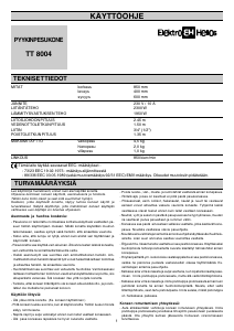 Käyttöohje ElektroHelios TT8004 Pesukone