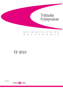 Käyttöohje ElektroHelios TF8010 Pesukone
