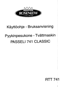 Käyttöohje Rosenlew RTT741 Pesukone