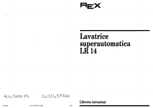 Manuale Rex LR14 Lavatrice