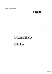 Manuale Rex R80LA Lavatrice