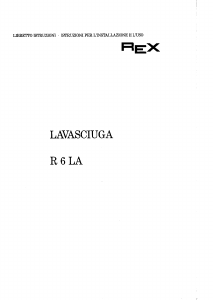 Manuale Rex R6LA Lavasciuga