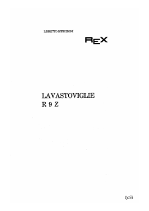 Manuale Rex R9Z Lavastoviglie