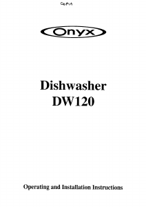 Manual Onyx DW120 Dishwasher